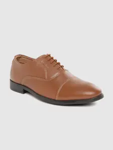 CLOG LONDON Men Tan Brown Leather Formal Oxfords