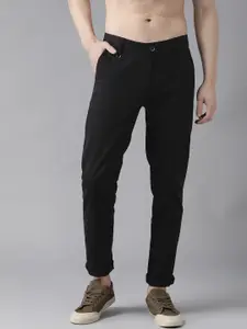Roadster Men Black Slim Fit Solid Chinos