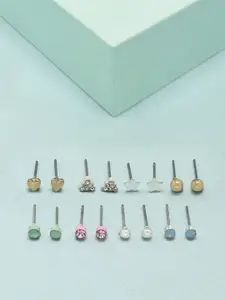 Zaveri Pearls Set of 8 Contemporary Studs