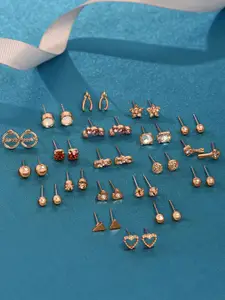 Zaveri Pearls Set of 20 Contemporary Stud Earrings