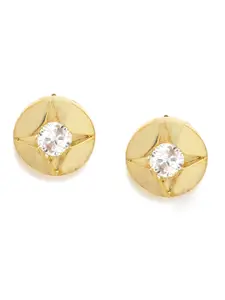Zaveri Pearls Gold-Plated CZ Studded Circular Studs