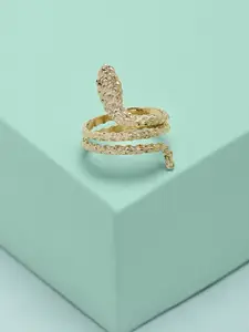 Zaveri Pearls Gold-Plated Snake Design Adjustable Finger Ring