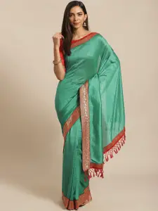 Saree mall Green Solid Saree