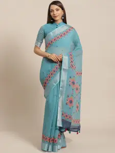Saree mall Blue & Pink Printed Saree