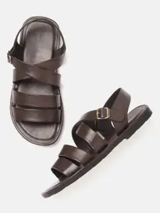 Roadster Men Coffee Brown Solid Comfort Sandals