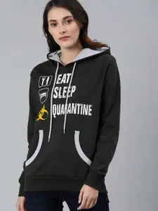 zebu Women Black Printed Pullover Sweater