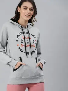 zebu Women Grey Printed Pullover Sweater