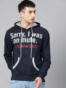 zebu Men Navy Blue Printed Pullover Sweater