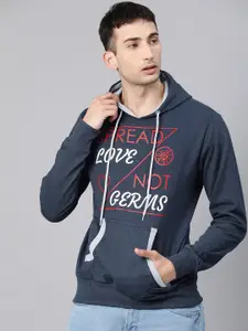 zebu Men Navy Blue Printed Pullover Sweater