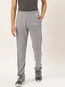 Proline Active Men Grey Solid Straight Fit Track Pants with Side Stripe Detail