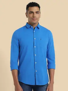 Allen Solly Men Blue Slim Fit Solid Casual Shirt
