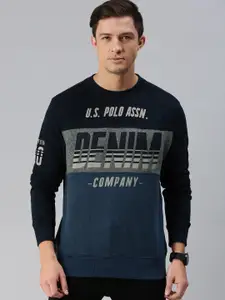 U.S. Polo Assn. Men Navy Blue Printed Sweatshirt