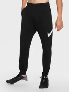 Nike Men Black Solid AS M NK DRY PANT TAPER FA SWOOSH Tapered Training Crop Track Pants