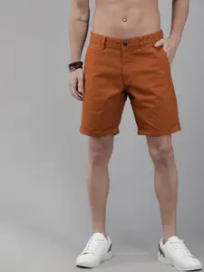 Roadster Men Rust Brown Solid Regular Fit Regular Shorts