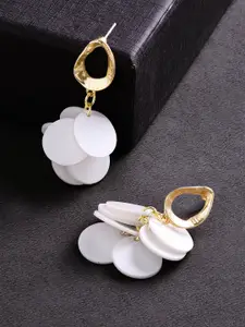 TOKYO TALKIES X rubans FASHION ACCESSORIES Gold-Plated White Circular Drop Earrings