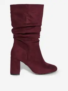 DOROTHY PERKINS Women Burgundy Solid Heeled Boots