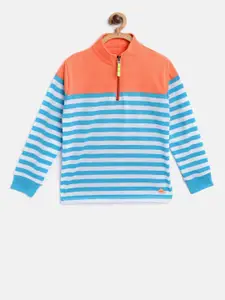 Cherry Crumble Boys Multicolor Cut & Sew Half-Zip High Neck Sweatshirt