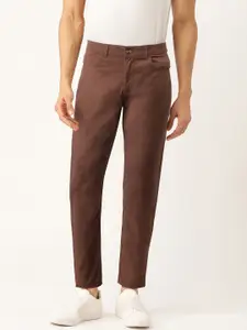 United Colors of Benetton Men Coffee Brown Slim Fit Solid Chinos