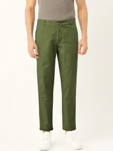 United Colors of Benetton Olive Green Slim Fit Solid Chinos