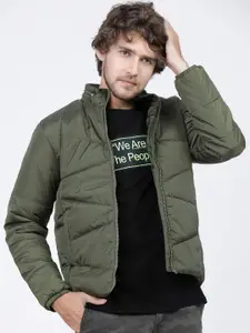 HIGHLANDER Men Green Solid Padded Jacket