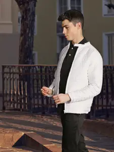 HIGHLANDER Men White Striped Puffer Jacket