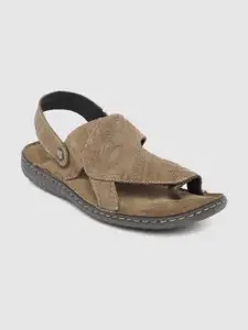 Woodland Men Olive Brown One Toe Comfort Sandals