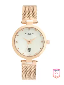 Carlton London Women White Analogue Watch CL027RMOR