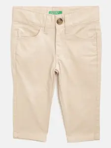 United Colors of Benetton Boys Beige Regular Fit Solid Trousers