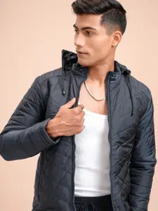 LOCOMOTIVE Men Navy Blue Colourblocked Puffer Jacket