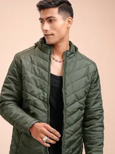 LOCOMOTIVE Men Green Solid Puffer Jacket