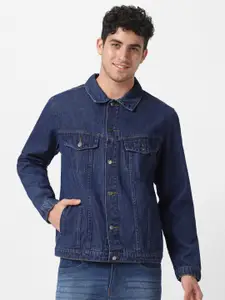 Urbano Fashion Men Regular Fit Washed Sleeveless Denim Jacket