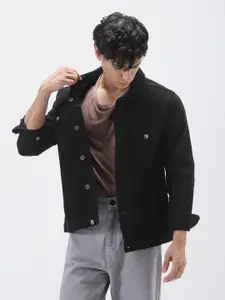 Urbano Fashion Men Solid Regular Fit Washed Full Sleeve Denim Jacket