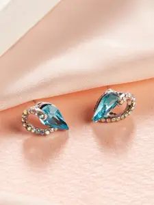 TOKYO TALKIES X rubans FASHION ACCESSORIES Silver-Plated & Green Heart Shaped Studs