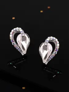 TOKYO TALKIES X rubans FASHION ACCESSORIES Silver-Toned Heart Shaped Studs