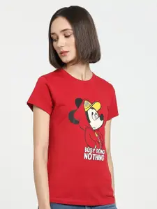 Bewakoof Official Disney Merchandise Busy Doing Nothing Slim Fit T-Shirt