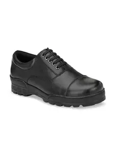 Delize Men Black Solid Formal Oxford Shoes