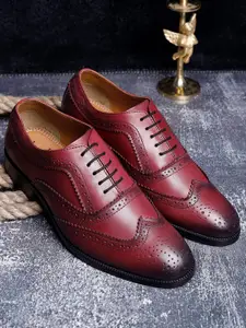 LOUIS STITCH Men Premium Leather Dual Tone Patina Brogue Shoes