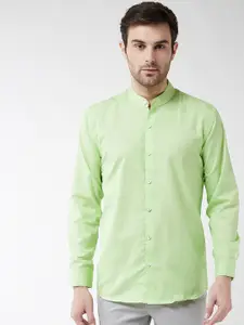 SOJANYA Men Lime Green Classic Regular Fit Solid Casual Shirt