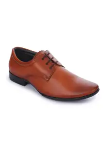 Liberty Men Tan Brown Solid Leather Formal Derbys
