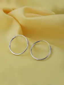 Carlton London 925 Sterling Silver- Rhodium-Plated Circular Hoop Earrings