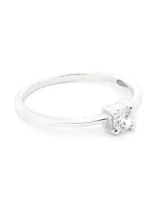 Carlton London 925 Sterling Silver-Women Rhodium-Plated CZ Stone Studded Finger Ring
