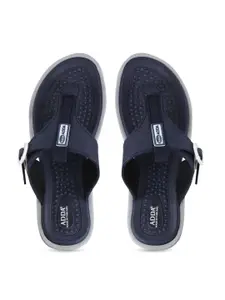 Adda Women Navy Blue Solid Thong Flip-Flops