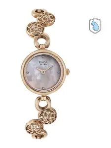 Titan Raga Moonlight Women Pearly White Dial Embellished Watch 311WM04