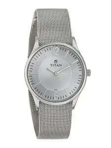 Titan Women Silver-Toned Dial Watch 95035SM01J