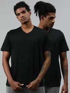Levis Men Pack of 2 Pure Cotton V Neck Short Sleeve Tshirt