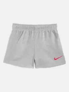 Nike Girls Grey Melange French Terry Shorts