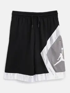 Jordan Boys Black & Grey Colourblocked Diamond Sports Shorts