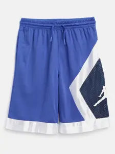 Jordan Boys Blue Colourblocked Diamond Sports Shorts