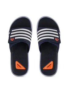 Adda Men Navy Blue & White Self Design Sliders