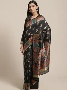 Saree mall Black & Golden Woven Design Banarasi Saree